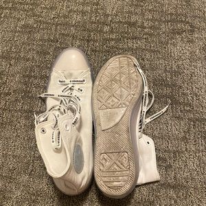 white high top converse with clear soles